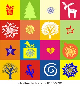 vector seamless christmas background.  Colorful Happy new year card.