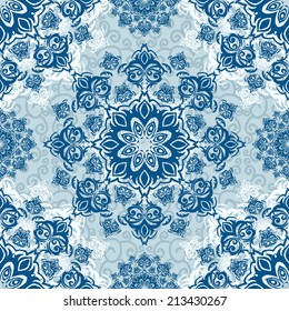 Vector seamless Christmas cute snowflake pattern