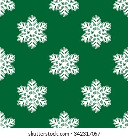 Vector seamless Christmas holiday background from hand drawn snowflakes