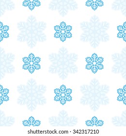 Vector seamless Christmas holiday background from hand drawn snowflakes