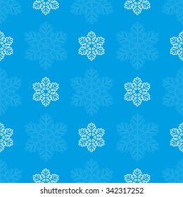 Vector seamless Christmas holiday background from hand drawn snowflakes