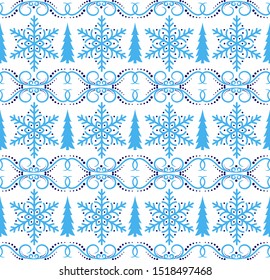 Vector seamless christmas and new year pattern in scandinavian style