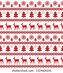 Vector seamless christmas and new year pattern in scandinavian style