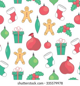 vector seamless Christmas,  New Year pattern
