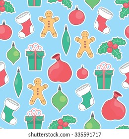 vector seamless Christmas, New Year pattern