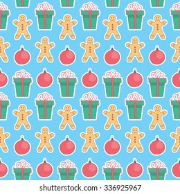 vector seamless Christmas, New Year pattern