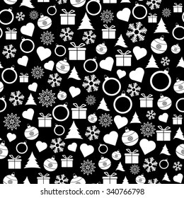 Vector seamless Christmas and New Year pattern. Holiday background. EPS.10 vector illustration.