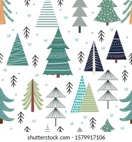Vector Seamless Christmas and New Year`s pattern. Winter and Christmas elements. Wrap for gifts. Vector illustration. Doodle style.