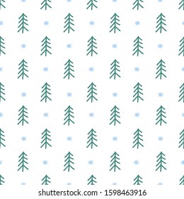 Vector Seamless Christmas and New Year`s pattern. Winter and Christmas elements. Wrap for gifts. Vector illustration. Doodle style.