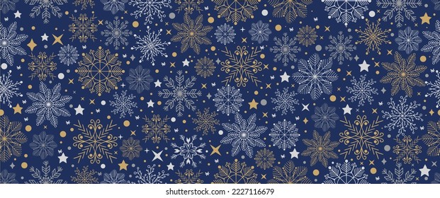 Vector Seamless Christmas and New Year`s pattern. Winter and Christmas elements. Wrap for gifts. Vector illustration. 