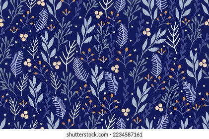Vector Seamless Christmas and New Year`s pattern. Winter and Christmas elements. Wrap for gifts. Vector illustration. Doodle style.