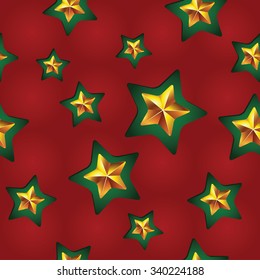 Vector seamless Christmas pattern with clipped stars. Holiday theme. For wrapping papers, wallpapers, web site backgrounds, textile