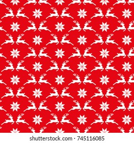 vector seamless christmas pattern in deer