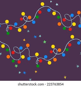 Vector seamless christmas pattern with garlands