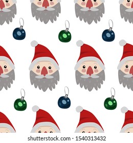 vector seamless Christmas pattern with Santa Claus and Christmas balls. it can be used as Wallpaper, background, print, textile design, notebooks, phone cases, packaging paper, postcard and more.
