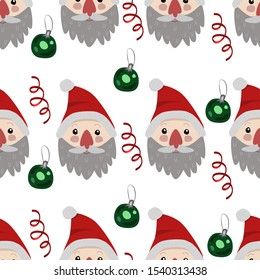 vector seamless Christmas pattern with Santa Claus and Christmas balls. it can be used as Wallpaper, background, print, textile design, notebooks, phone cases, packaging paper, postcard and more.