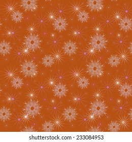  Vector seamless Christmas pattern with snowflakes on dark red background