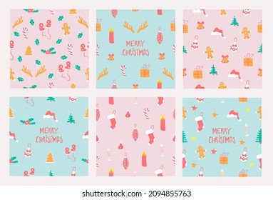 Vector seamless Christmas patterns  - vector illustration, eps stock illustration