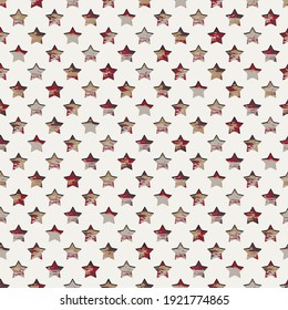 Vector seamless christmas retro pattern. Colorful stars seamless background.