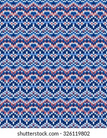 Vector seamless Christmas sweater knitted pattern in ethnic style 