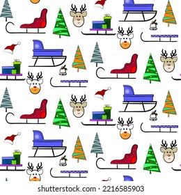 Vector seamless christmas symbol pattern