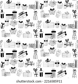 Vector seamless christmas symbol pattern