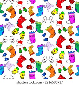 Vector seamless christmas symbol pattern