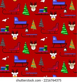 Vector seamless christmas symbol pattern