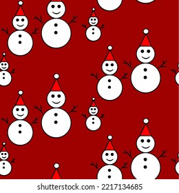 Vector seamless christmas symbol pattern, with stylish snowman