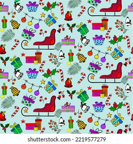 Vector seamless christmas symbol pattern