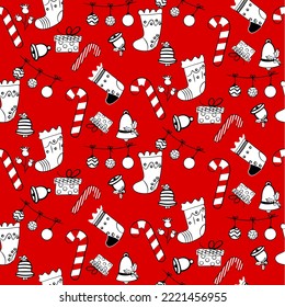 Vector seamless christmas symbol pattern