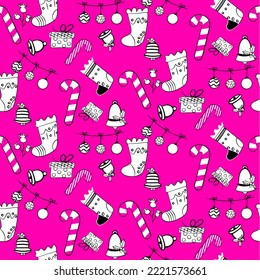 Vector seamless christmas symbol pattern