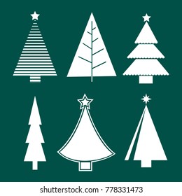 Vector seamless Christmas tree backgrounds. Winter holidays symbols. Christmas and New Year concept New Year's background.Design for banner, packing paper, postcard, poster. Vector illustration.