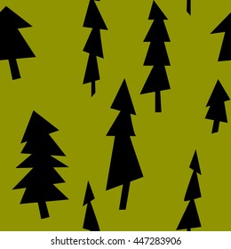 Vector seamless christmas tree pattern. 