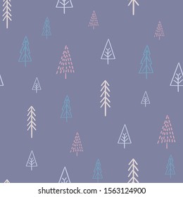 Vector Seamless Christmas Trees repeat pattern. Great for fabric, wallpaper, cards, stationery and more