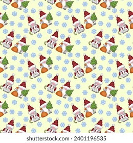 Vector Seamless Christmas Winter Pattern