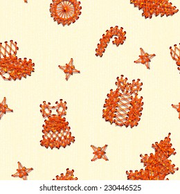 Vector seamless Christmass pattern with same symbols