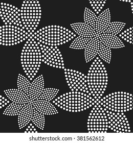 Vector Seamless Circle pattern. Flower pattern. Floral background. Ethnic background. Textile, paper background. Abstract Black and White Background. Geometric Pattern. Vector Regular Texture.