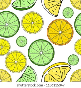 Vector seamless citrus pattern