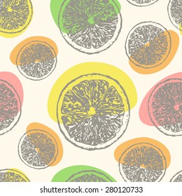 Vector seamless citrus pattern