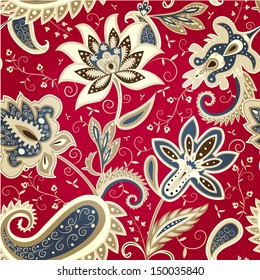 Vector seamless classic floral pattern