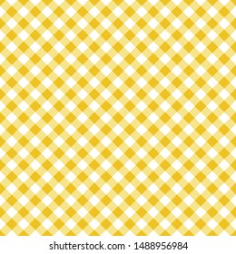 Vector Seamless Classic Yellow Table Cloth Texture With Diagonal Lines