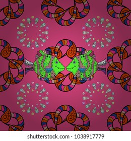 Vector. Seamless. Classical embroidery tropical sea, wave, fishes, seamless fashion pattern. Fashionable clothes, t-shirt design. Embroidery sea life, sea shells, tropical fishes.