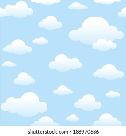 vector seamless clouds pattern - Separate layers for easy editing