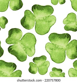 Vector seamless clover background. Floral illustration for textiles, interior design, for book design, website background. St. Patrick's day vector seamless background. 