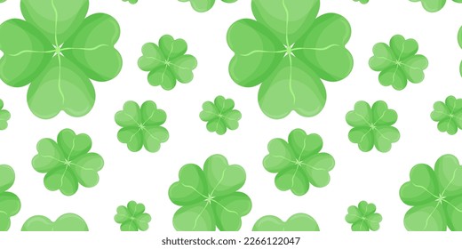Vector seamless clover pattern. A four-leaf clover pattern. St. Patrick's Day