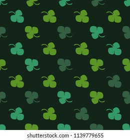 Vector seamless clover pattern. Clover pattern for Saint Patrick's Day.