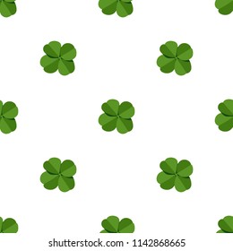 Vector seamless clover pattern. Clover pattern for Saint Patrick's Day. Seamless St. Patricks Day pattern: four leaf clover. Saint Patrick's day design - Four leaf clover seamless pattern.