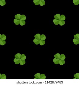 Vector seamless clover pattern. Clover pattern for Saint Patrick's Day. Seamless St. Patricks Day pattern: four leaf clover. Saint Patrick's day design - Four leaf clover seamless pattern.