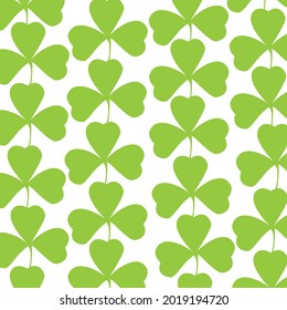 Vector seamless clover pattern with three leaf. 